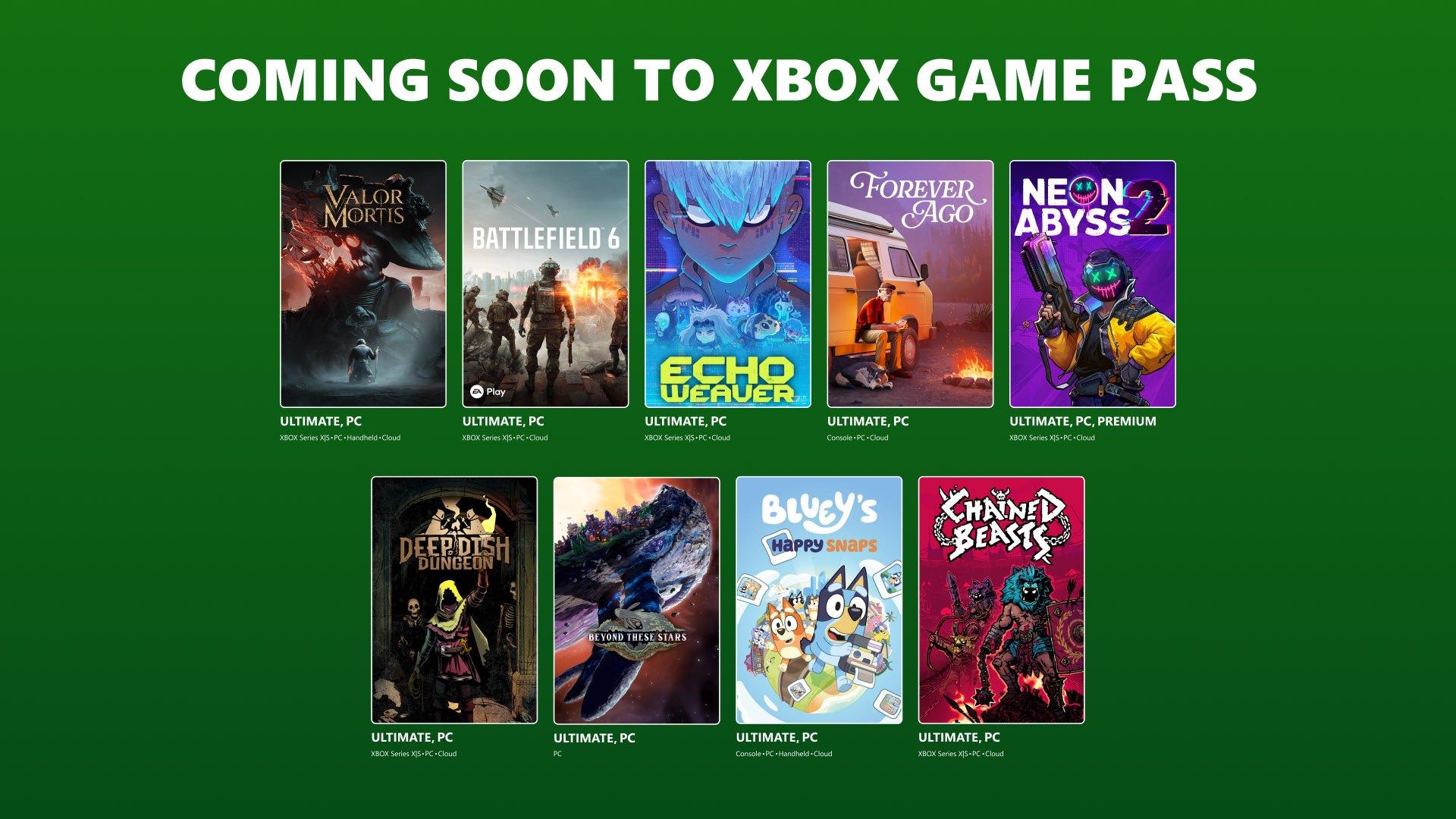 Xbox Game Pass пополнится Battlefield 6, Valor Mortis и другими играми